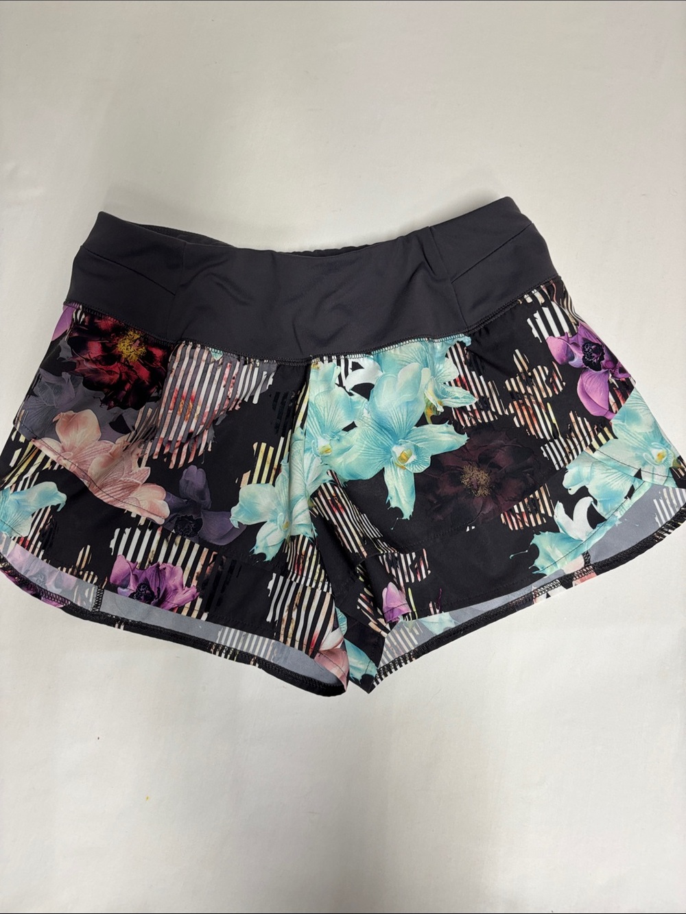 CALIA Women’s Small Floral Running Shorts Black Multicolor Athletic Workout